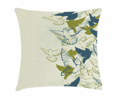 Flock of Flying Pigeons Pillow Cover