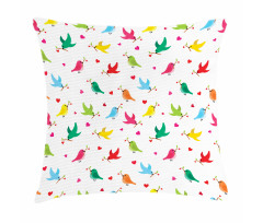 Heart Branches Colorful Pillow Cover