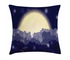 Cloudy Sky View at Night Pillow Cover