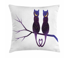 Cats Depicted as Night Pillow Cover