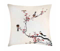 Oriental Illustration Pillow Cover