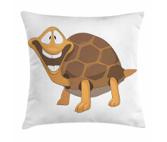 Single Happy Turtle Design Pillow Cover