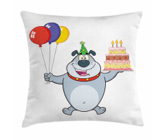 Bulldog Balloons and Cake Pillow Cover