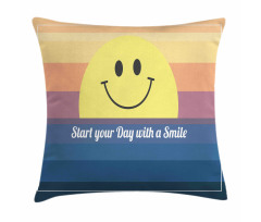 Smirking Sun and Lettering Pillow Cover