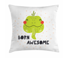 Encouraging Iguana Portrait Pillow Cover