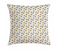 Hand Drawn Flowers Bees Pillow Cover