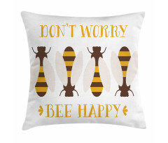 Don't Worry Bee Happy Pillow Cover