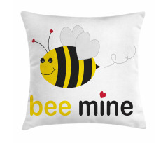 Bee Mine Romantic Cartoon Pillow Cover