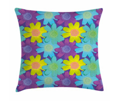 Watercolor Style 90s Pattern Pillow Cover