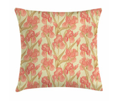 Old Times Design Flowers Pillow Cover