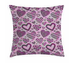 Stripe Circle Romance Motif Pillow Cover