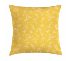 Wildflowers Outline Drawings Pillow Cover