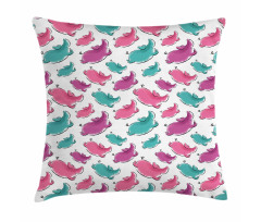 Hand Drawn Watercolor Effect Pillow Cover