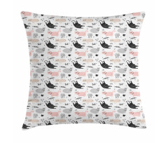 Cool Cat Meow Animals Doodle Pillow Cover