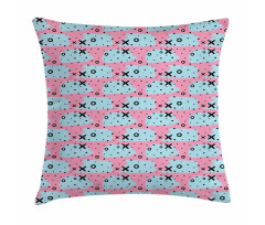 X and O Motifs Spot Pillow Cover