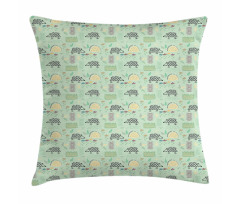 Hedgehog Forest Herbs Art Pillow Cover