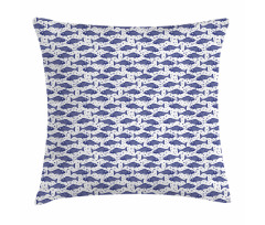 Hand Drawn Fish Bubbles Pillow Cover