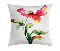 Flowering Poppy Pillow Cover