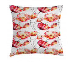 Poppy Tulip Flora Pillow Cover