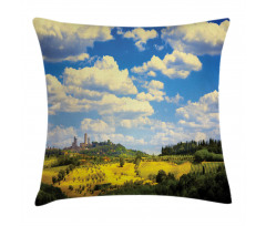 Historic Village Scenery Pillow Cover