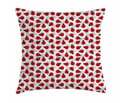 Spring Polka Dotted Insects Pillow Cover