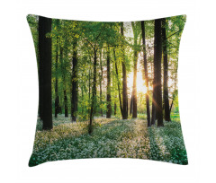 Sunny Forest Blossoms Pillow Cover