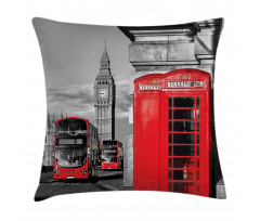 London Retro Phone Booth Pillow Cover