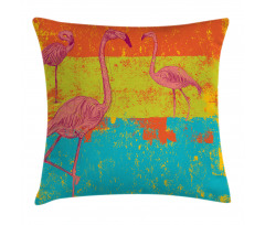 Retro Vintage Flamingo Pillow Cover