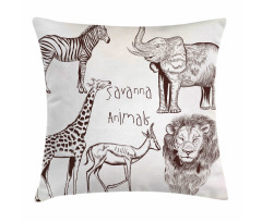 Wild Lion Zebras Pillow Cover