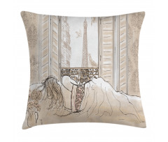 View of Eiffiel Tower Pillow Cover