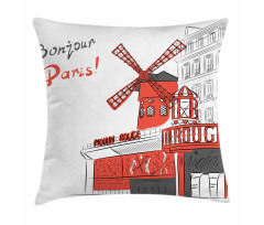 Urban Sketchy Landscape Pillow Cover