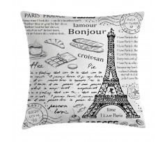 Bonjour Croissan Coffee Pillow Cover