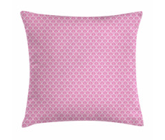 Barok Minder Kılıfı Pembe Damask Desenli Yarım Daire Geometrik