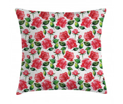 Watercolor Fresh Blossoms Pillow Cover