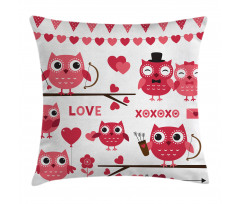Romantic Owls Arrows Pillow Cover