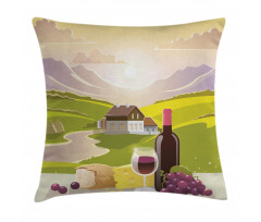 French Countryside Scene Pillow Cover