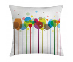 Wine Colorful Glasses Pillow Cover