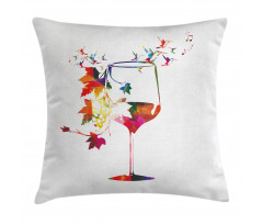 Glass Bird Vines Pillow Cover