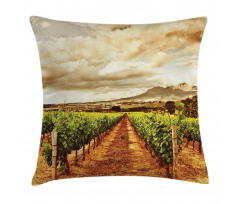 Cloudy Vineyard in Fall Pillow Cover