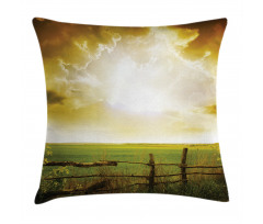 Sunset on Spring Field Pillow Cover