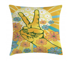 Peace Flowers Pillow Cover