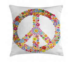 Floral Peace Pillow Cover