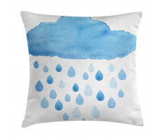 Rain Drops and Cloud Pillow Cover