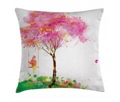 Spring Blossoming Tree Pillow Cover