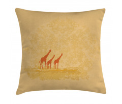 Retro Safari Giraffes Pillow Cover