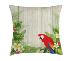 Flowers Parrot Pillow Cover
