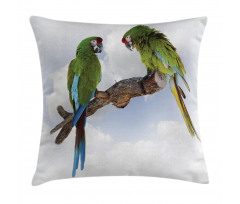 2 Parrot Macaw Bird Pillow Cover