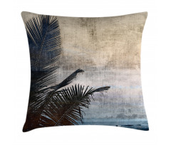 Grunge Palm Trees Art Pillow Cover