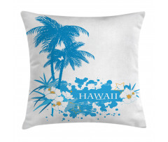 Hawaiian Island Aqua Pillow Cover