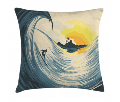Cloudy Tropical Island Pillow Cover